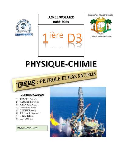 Exposé PETROLE ET GAZ NATURELS by Tehua