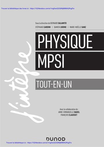 Physique Tout-en-un (3e édition) – MPSI