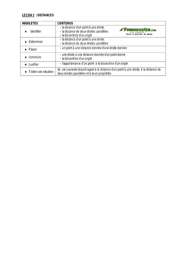 Distances - Guide pédagogique Maths 4ème