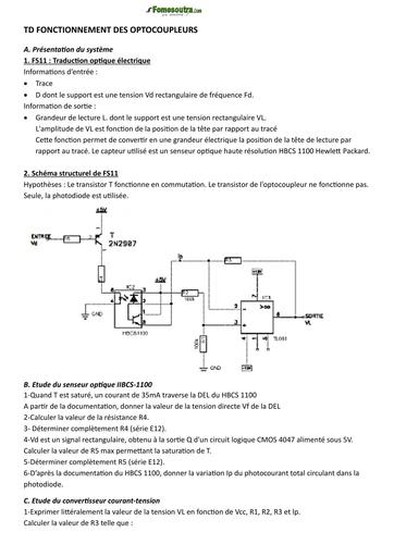 TD BTS FONCTIONNEMENT DES OPTOCOUPLEURS BY TEHUA