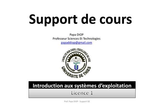 Support de cours Info Systèmes d'exploitation by Tehua