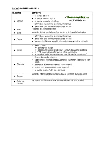 Nombres rationnels - Guide pédagogique Maths 4ème