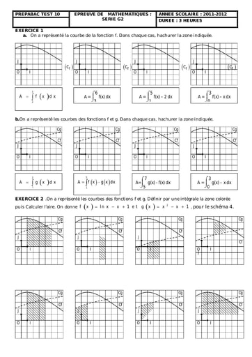 Devoir 11 de maths niveau Terminale G2