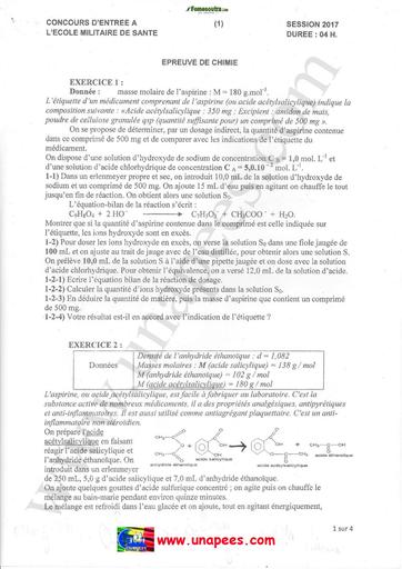 CONCOURS EMS 2017 Epreuve Chimie BY TEHUA