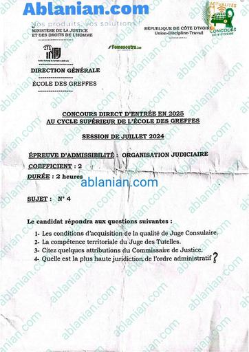 INFJ 2024 INFJ CS GREFFES organisation judiciaire BY TEHUA