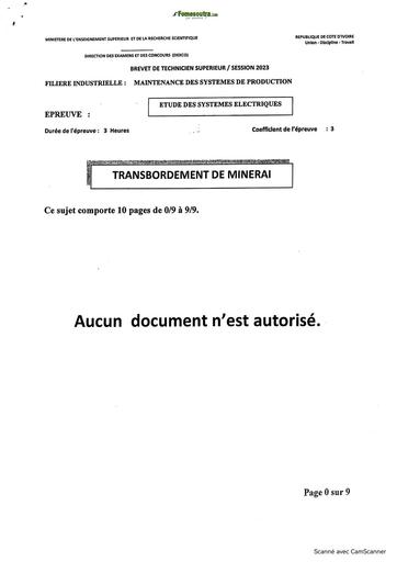 SUJET BTS 2023   ESE   MSP TRANSBORDEMENT DE MINERAI BY TEHUA