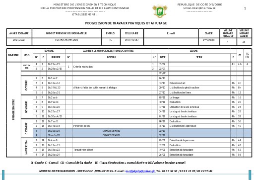 1A BT TRAVAUX PRATIQUES AFFUTAGE