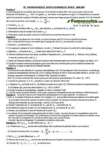 TP corrigé (1) Suites Numériques TP Maths BTS GO