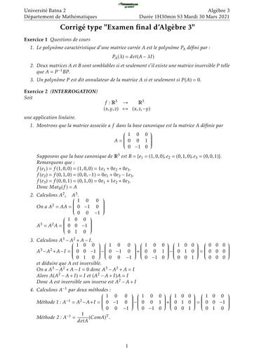 Examen2+Solution Algèbre 3 L2 by TEHUA