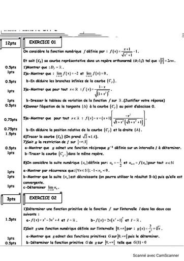 Devoir de mathématiques Tle D corrigés by Tehua