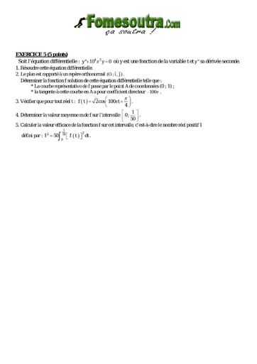 TP 14 équations différentielles maths niveau Terminale D