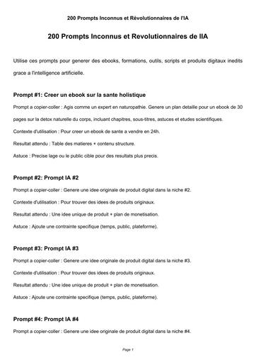 200 Prompts IA Revolutionnaires By TEHUA