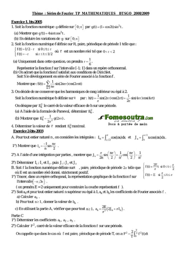 TP corrigé (3) Séries de Fourier Maths BTS GO