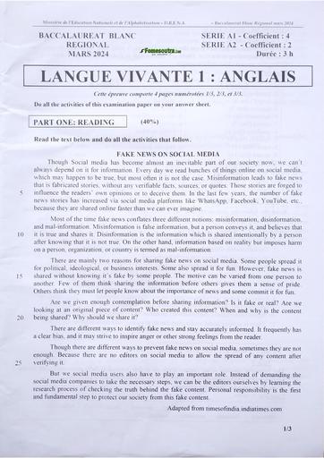 Bac blanc 2024 LV1 Anglais serie A1&2 dren Abidjan 4 by Tehua