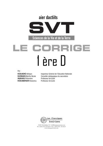 Cahier d'activités les Classiques ivoirien CORRIGE SVT 1ère By Tehua