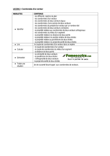Coordonnées d’un vecteur 2 - Guide pédagogique Maths 3ème
