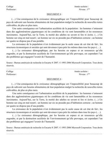 Histoire Geographie 1ière  SUPPORT 4 BY TEHUA