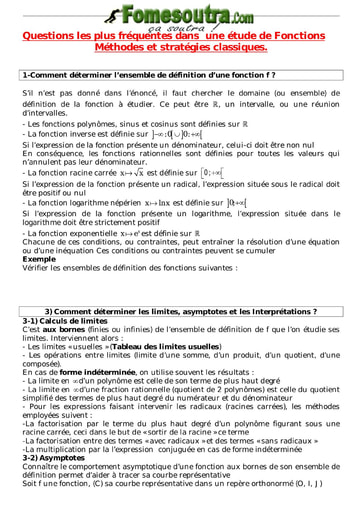 Comment étudier une fonction