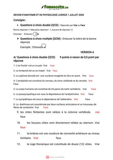 DEVOIR+CORRO ANATOMIE INFAS L1 JUIN 2020 by TEHUA