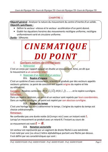 COURS DE PHYSIQUES Tle D