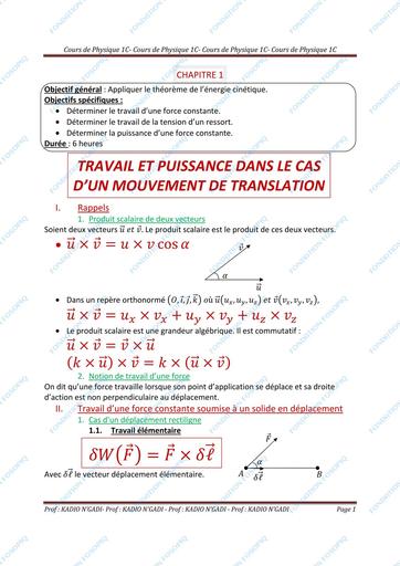 COURS DE PHYSIQUE 1ière C by Tehua