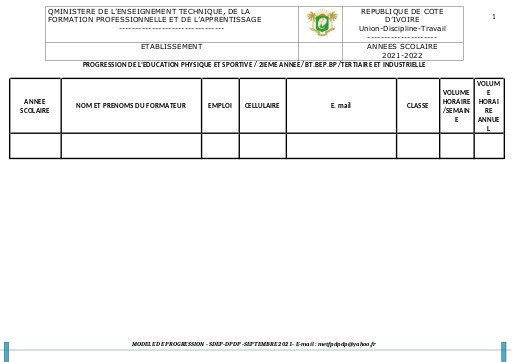 EPS 22 23 PROGRESSION PEDAGOGIQUE  BEP BP BT  TECHNIQUE  TERTIARE ET INDUSTRIELLE  2IEME ANNEE ETFPA