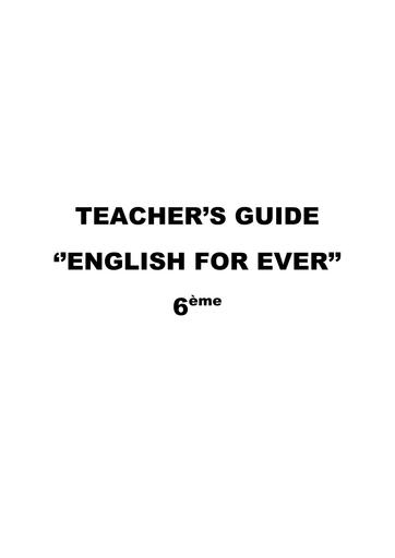 Teacher's Guide EFE 6ième by Tehua
