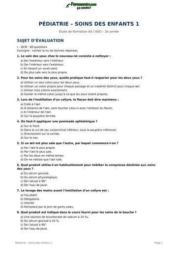 INFAS EVALUATION 3 Pediatrie Soins des enfants 1 by TEHUA