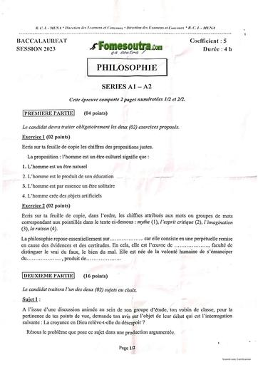 Sujet philo bac 2023 serie A by Tehua