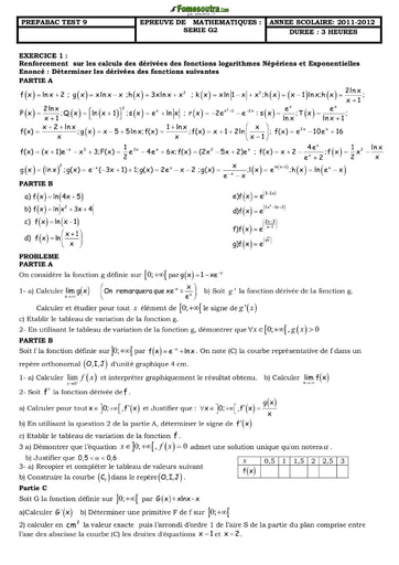 TP 5 de maths pour préparer le BAC G2