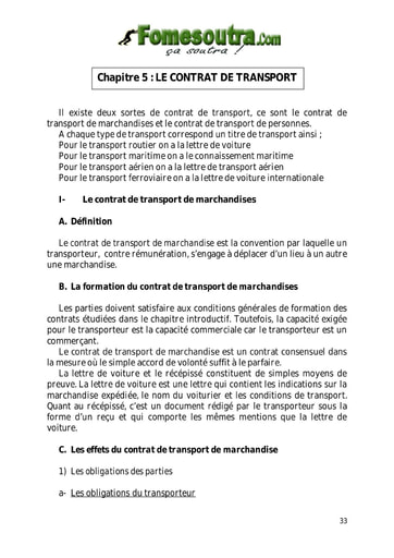 Le contrat de transport - Tle G1 et G2