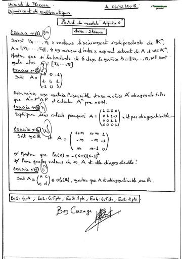 Examen2 Algèbre 3 M I by TEHUA