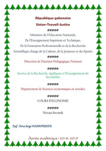 Cours d'économie 2nde by Tehua