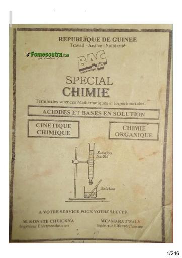 FASCICULE SPECIAL CHIMIE GUINEE BAC 80 complet Tle by TEHUA