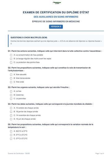 INFAS DE examen soins infirmiers by TEHUA
