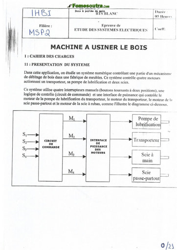 Etude des Systèmes électriques BTS blanc 2017  - Filières Maintenance des Systèmes de Production