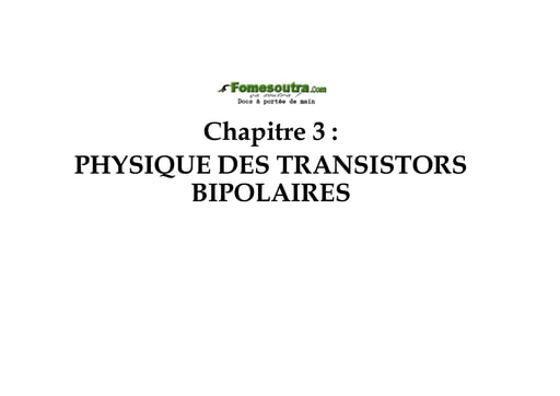 Physique des Transistors Bipolaires - ESATIC