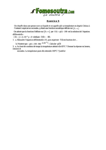 TP 5 Equations différentielles 1er ordre - niveau Terminale Scientifique