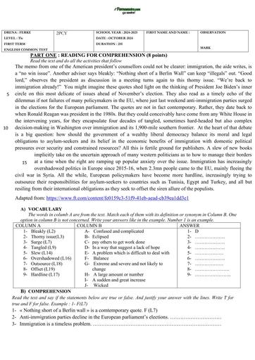 DEVOIR D'ANGLAIS NIVEAU Tle 2025  by TEHUA