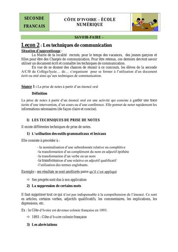 13 et 14 SF la prise de notes 1 et 2