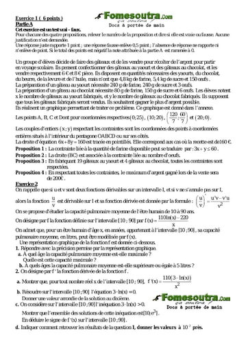Sujet et Corrigé (10) Fonction Logarithme - Maths Terminale D