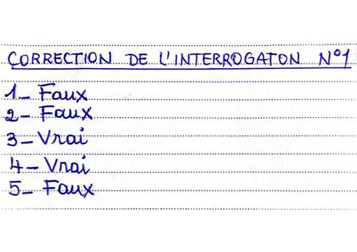 Correction de l'interrogation N° 1 Maths niveau 5ieme 1 Collège Moderne Merlan paillet septembre 2025 by Tehua