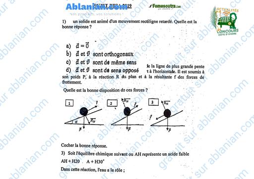 Anciens sujets Eaux et Forets bac 2019 et corriges BY TEHUA
