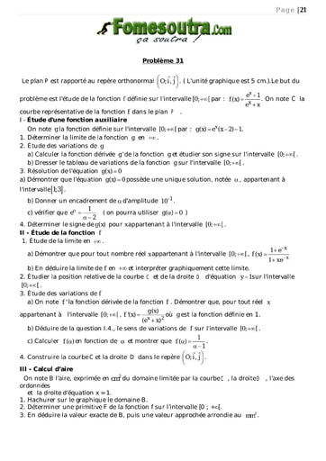 TP 7 étude de fonctions maths niveau Terminale D