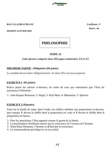 BAC BLANC 2025 PHILO SERIE A2 BY TEHUA