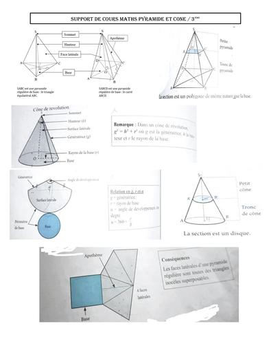 Support de cours Pyramide et cône 3ième by Tehua