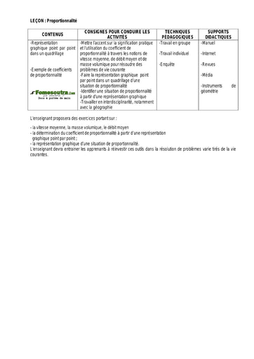 Proportionnalité - Guide pédagogique Maths 5ème