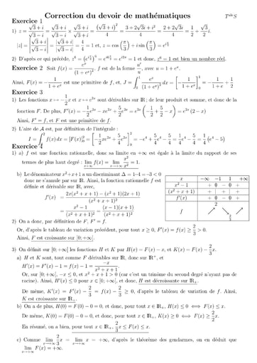 DS Integration corrigé