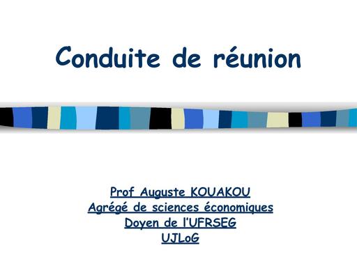 COMMENT CONDUIRE UNE REUNION By DJAHA