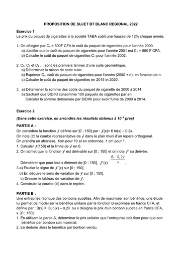 PROPOSITION DE SUJET BT BLANC REGIONAL 2022